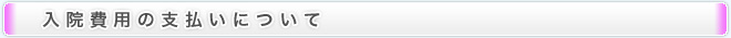 入院費用の支払いについて